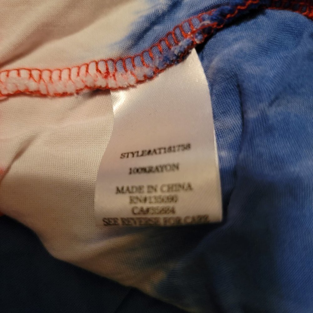 Altar'd State red, white, blue tie dye shirt-sleeveless top size LG. - Picture 6 of 7